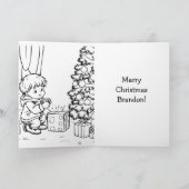 Gepersonaliseerde kerstkleuring kaart (Binnen)