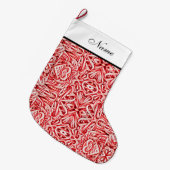 Gepersonaliseerde kerstkous - Candy Canes Grote Kerstsok (Voorkant (Hangend))