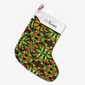 Gepersonaliseerde kerstkous - Monarch/Holly Grote Kerstsok (Voorkant (Hangend))
