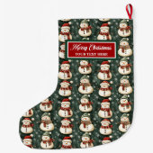 Gepersonaliseerde kerstkous Waterverf Grote Kerstsok (Achterkant)