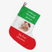 Gepersonaliseerde kerstkousen met Italiaanse vlag Grote Kerstsok (Voorkant (Hangend))