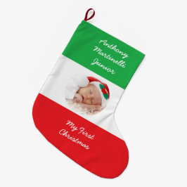 Gepersonaliseerde kerstkousen met Italiaanse vlag Grote Kerstsok
