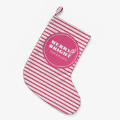 Gepersonaliseerde Kerstkousen Uniek Roze Kleine Kerstsok (Voorkant (Hangend))