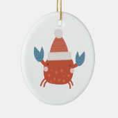 Gepersonaliseerde kerstkrab/"Sandy Claws" Keramisch Ornament (Rechts)