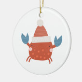 Gepersonaliseerde kerstkrab/"Sandy Claws" Keramisch Ornament (Links)