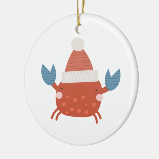 Gepersonaliseerde kerstkrab/"Sandy Claws" Keramisch Ornament (Links)