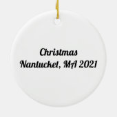 Gepersonaliseerde kerstkrab/"Sandy Claws" Keramisch Ornament (Achterkant)