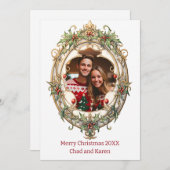 Gepersonaliseerde Kerstkrans Feestdagenkaart (Voorkant / Achterkant)