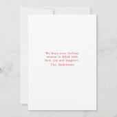 Gepersonaliseerde Kerstkrans Foto & Naam Vakantie Kaart (Achterkant)