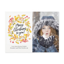 Gepersonaliseerde Kerstkrans fotokaart briefkaart