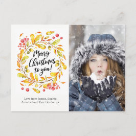 Gepersonaliseerde Kerstkrans fotokaart briefkaart