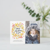Gepersonaliseerde Kerstkrans fotokaart briefkaart (Staand voorkant)