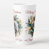 Gepersonaliseerde Kerstkrans Fotokaart Latte Mok (Voorkant)