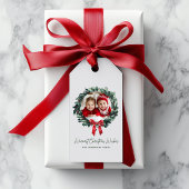 Gepersonaliseerde Kerstkrans met Foto & Naam Cadeaulabel