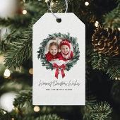 Gepersonaliseerde Kerstkrans met Foto & Naam Cadeaulabel
