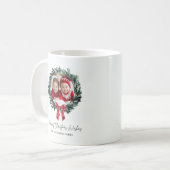 Gepersonaliseerde Kerstkrans met Foto & Naam Koffiemok (Voorkant links)