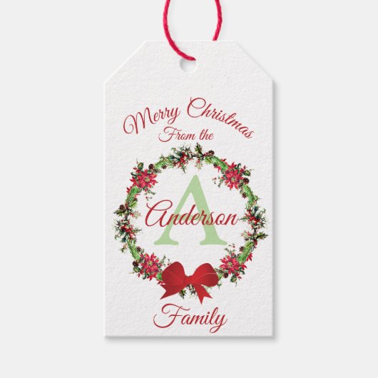 Gepersonaliseerde kerstkreet cadeaulabel (Voorkant)