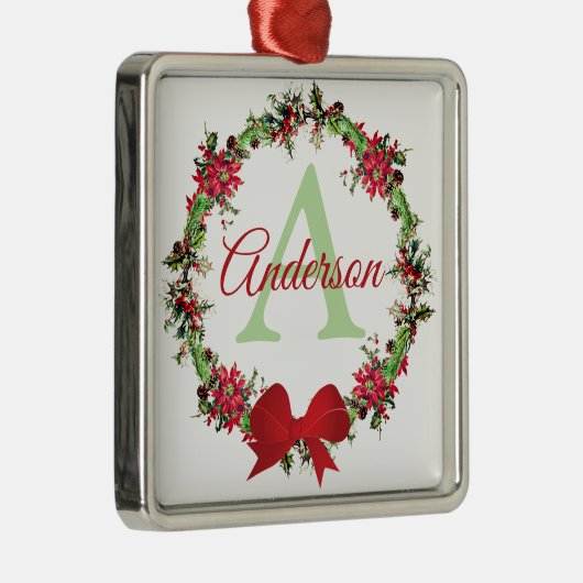 Gepersonaliseerde kerstkreet metalen ornament (Rechts)