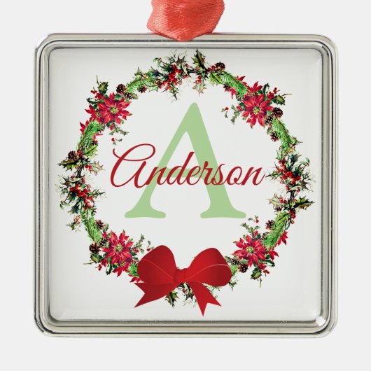 Gepersonaliseerde kerstkreet metalen ornament (Voorkant)