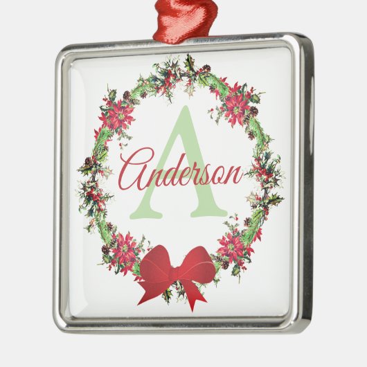 Gepersonaliseerde kerstkreet metalen ornament (Links)