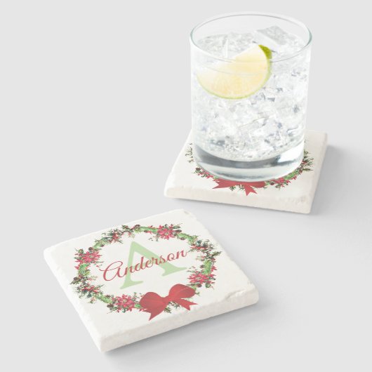 Gepersonaliseerde kerstkreet stenen onderzetter (Zijkant)