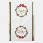 Gepersonaliseerde kerstkreet theedoek (Verticaal)