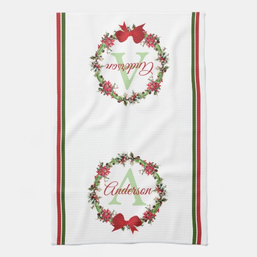 Gepersonaliseerde kerstkreet theedoek (Verticaal)