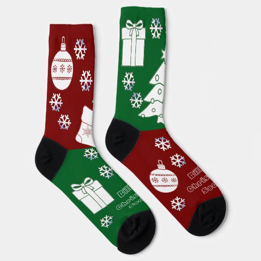 Gepersonaliseerde kerstkunst Sokken (Rechts)