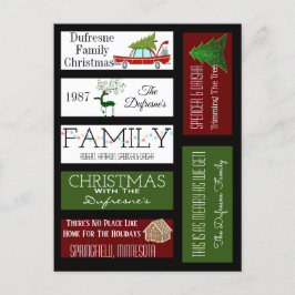 Gepersonaliseerde kerstlabels voor Scrapbook Briefkaart