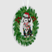 Gepersonaliseerde kerstlampjes Sheepadoedle Acryli Ornament (voorkant)