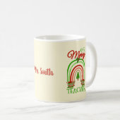 Gepersonaliseerde kerstleraar kerst koffiemok (Voorkant rechts)