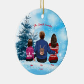 Gepersonaliseerde kerstmam Pap Girl Familie Keramisch Ornament (Rechts)