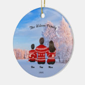 Gepersonaliseerde kerstmam Pap Jongen Keramisch Ornament (Links)