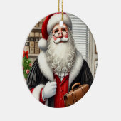 Gepersonaliseerde Kerstman als advocaat Keramisch Ornament (Rechts)