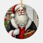 Gepersonaliseerde Kerstman als advocaat Keramisch Ornament (Voorkant)