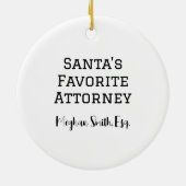 Gepersonaliseerde Kerstman als advocaat Keramisch Ornament (Achterkant)