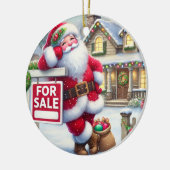 Gepersonaliseerde Kerstman als een makelaar Keramisch Ornament (Links)