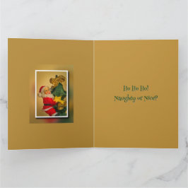 Gepersonaliseerde  kerstman bovenop de kerstboom kaart