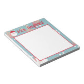 Gepersonaliseerde Kerstman en rendieren Notitieblok (Schuin)