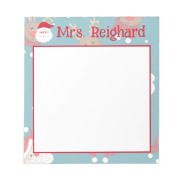 Gepersonaliseerde Kerstman en rendieren Notitieblok