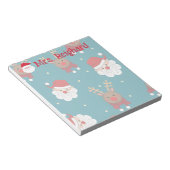 Gepersonaliseerde Kerstman en rendieren Notitieblok (Schuin)