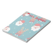 Gepersonaliseerde Kerstman en rendieren Notitieblok (Linkerzijde)