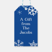 Gepersonaliseerde kerstman en rendierkerst cadeaulabel (Achterkant)