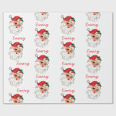 Gepersonaliseerde Kerstman Gezicht Kerstcadeaus Cadeaupapier (Vlak)