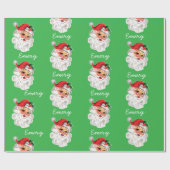 Gepersonaliseerde Kerstman Gezicht Kerstcadeaus Cadeaupapier (Vlak)