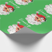 Gepersonaliseerde Kerstman Gezicht Kerstcadeaus Cadeaupapier (Hoek)