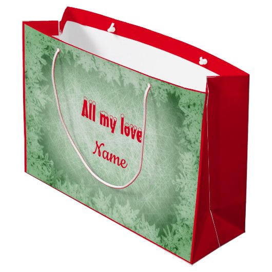 Gepersonaliseerde kerstman groot cadeauzakje (Achterkant Gekanteld)