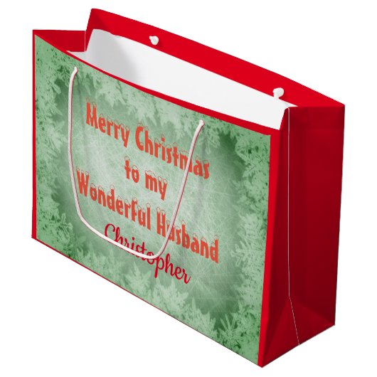 Gepersonaliseerde kerstman groot cadeauzakje (Voorkant Gekanteld)