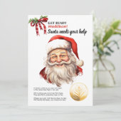 Gepersonaliseerde kerstman heeft je hulp nodig Red Feestdagenkaart (Staand voorkant)