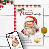 Gepersonaliseerde kerstman heeft je hulp nodig Red Feestdagenkaart